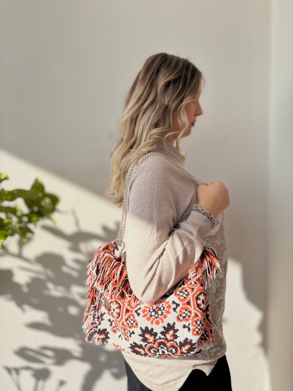 BORSA TOTE FRANGE