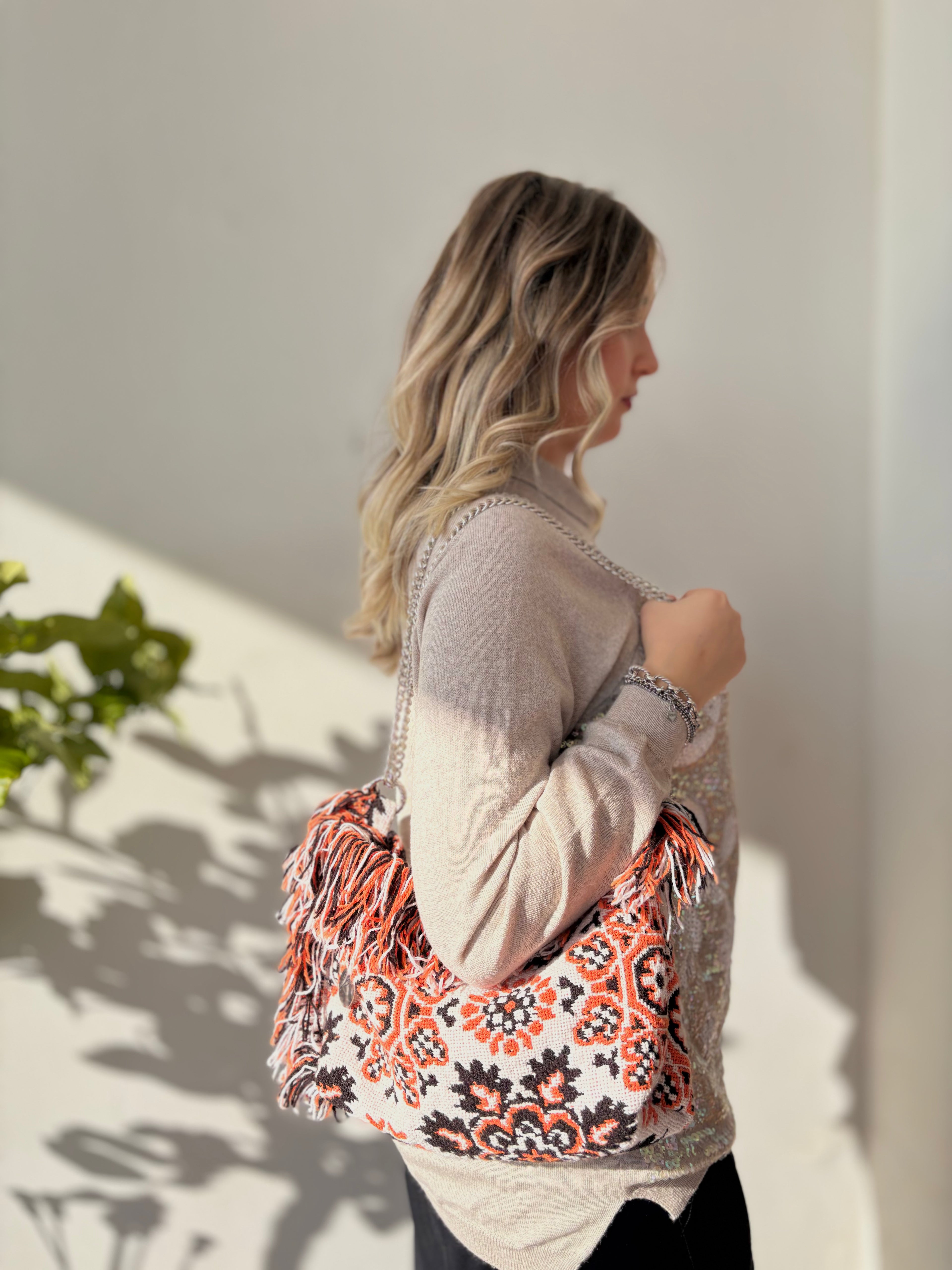 BORSA TOTE FRANGE